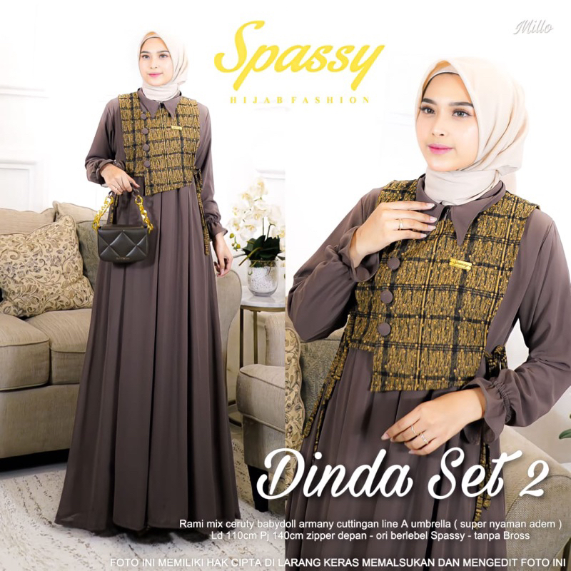 DINDA SET/ SETELAN POLOS PREMIUM VEST DRES MAXI BY SPASSY