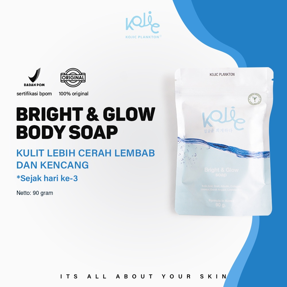 KOJIC PLANKTON Bright &amp; Glow Soap | Face Soap 40g &amp; Body Soap 90g | BPOM