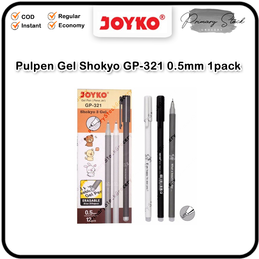 

Erasable Gel Pen Pulpen Bisa Dihapus Joyko GP 321 GP-321 Shokyo 3 0.5 mm 12 PCS 1 Pack