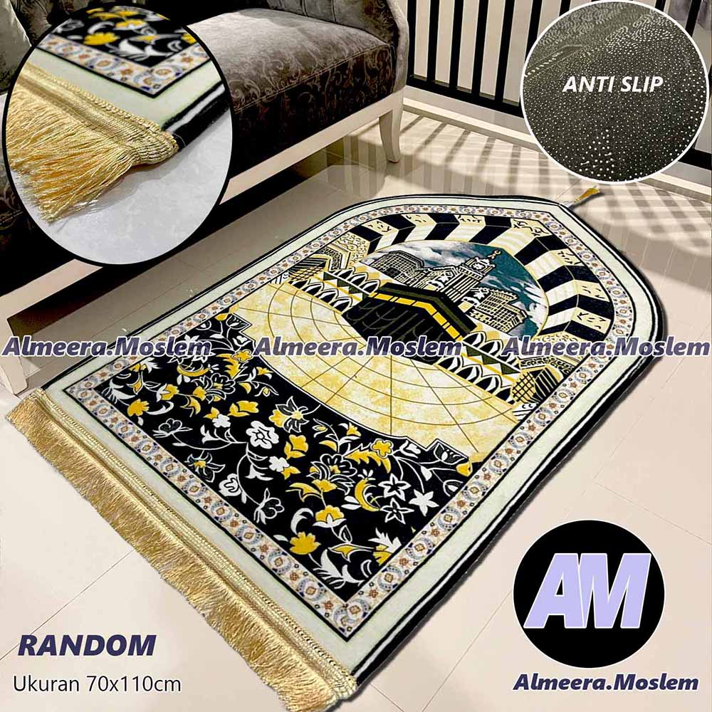 Sajadah Turki Qubah Quilting Anti Slip Ukuran Dewasa Bahan Super Halus