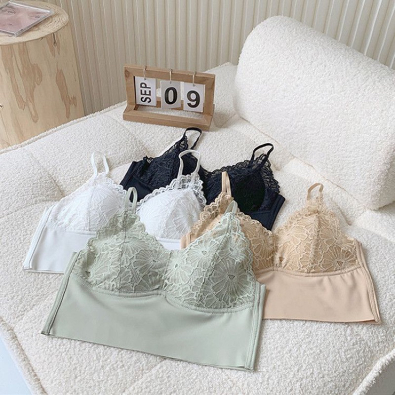 Bra Renda BH Wanita Tanpa Kawat Bralette Sexy dengan Busa IMPORT (B95)