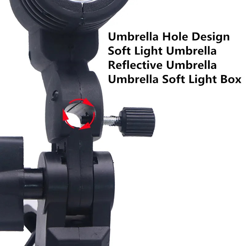 Lamp Holder Single Socket E27 dengan Dudukan Payung Softbox