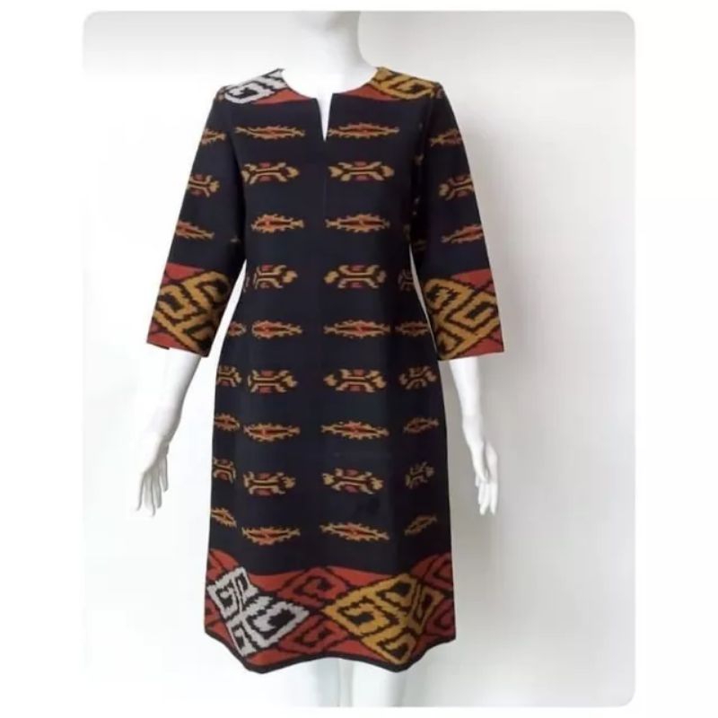 Tunik katun tenun-tunik remaja modern-Tunik tenun etnik terbaru-Baju tunik wanita kekinian-Tunik mod