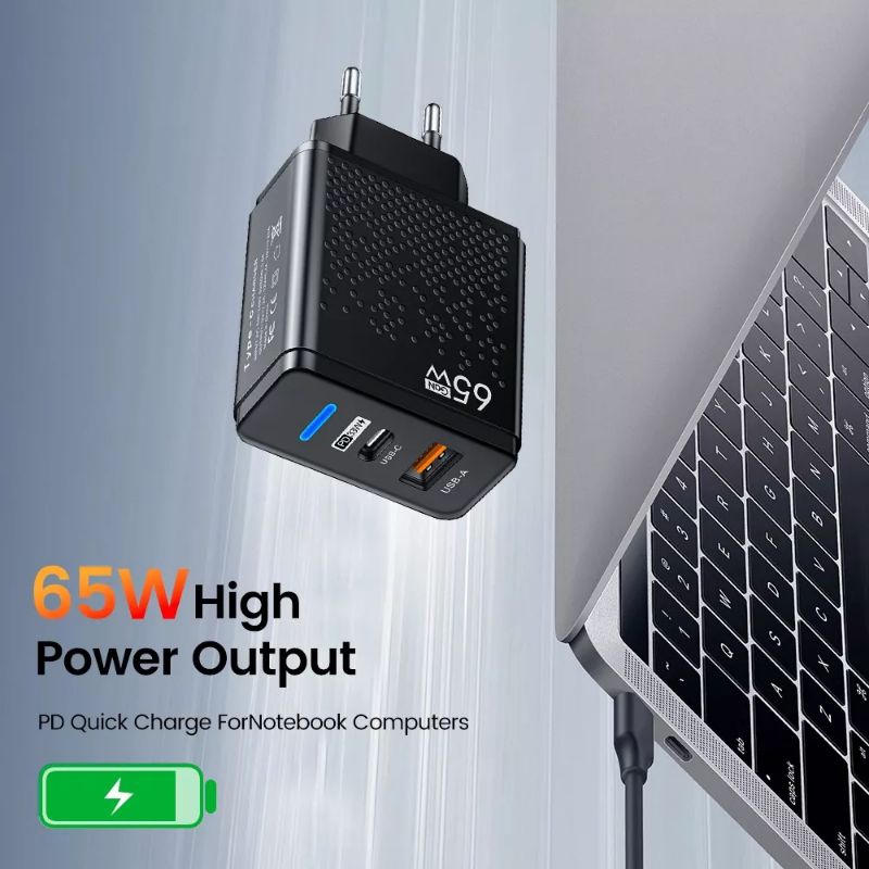 HOT PRODUCT charger 65watt + tipe c Xiaomi Oppo Samsung vivo