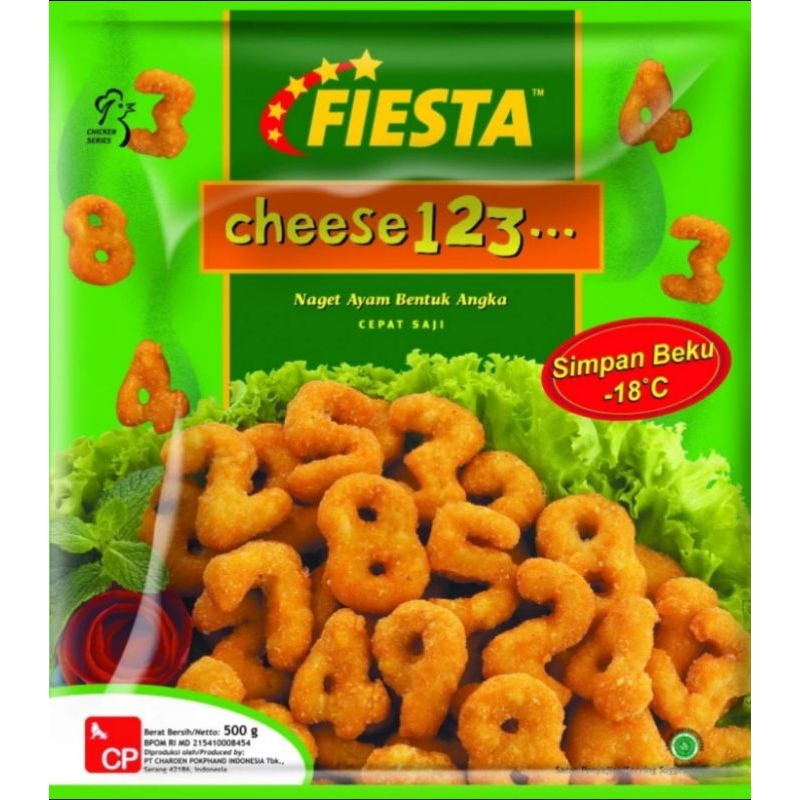 

Fiesta nugget cheese / keju 123 500gr naget ayam bentuk angka