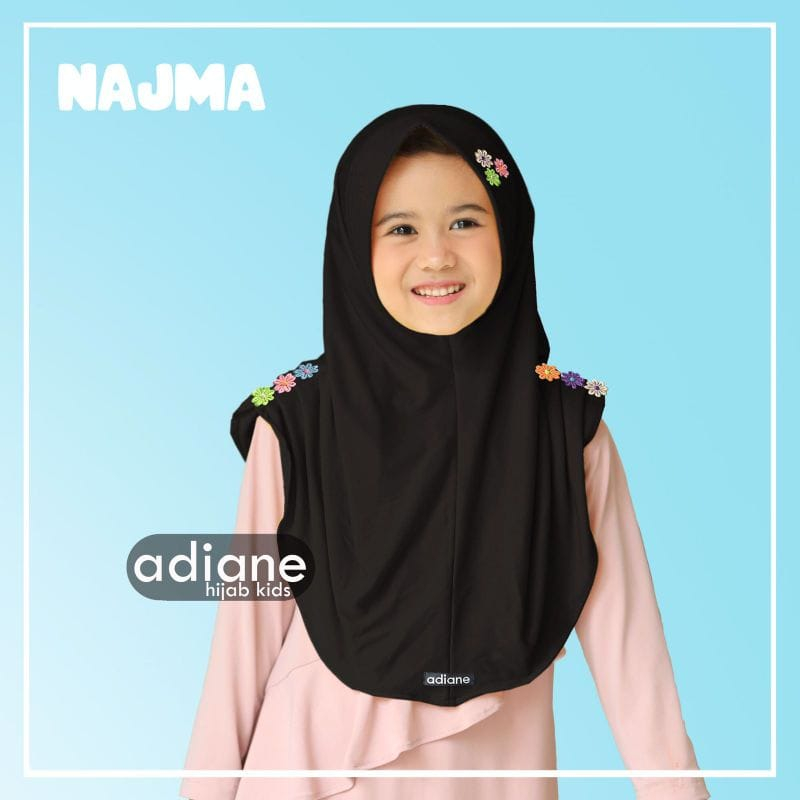 Jilbab Instant Bergo Anak Najma Usia 3-10 Tahun Bahan Airis Terbaru Termurah / Alody's Collection