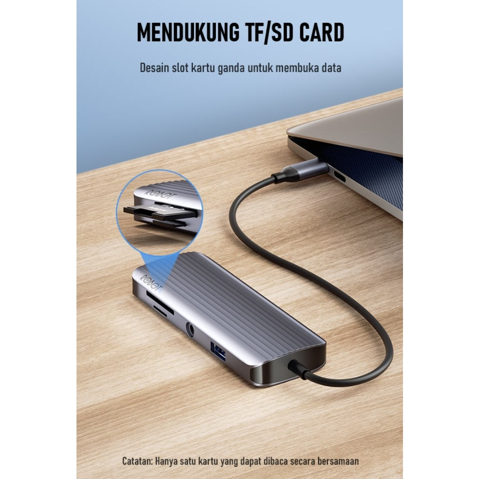 ROBOT HT-590 9 IN 1 USB C / TIPE C CONVERTER (VGA, HDMI, CARD READER)