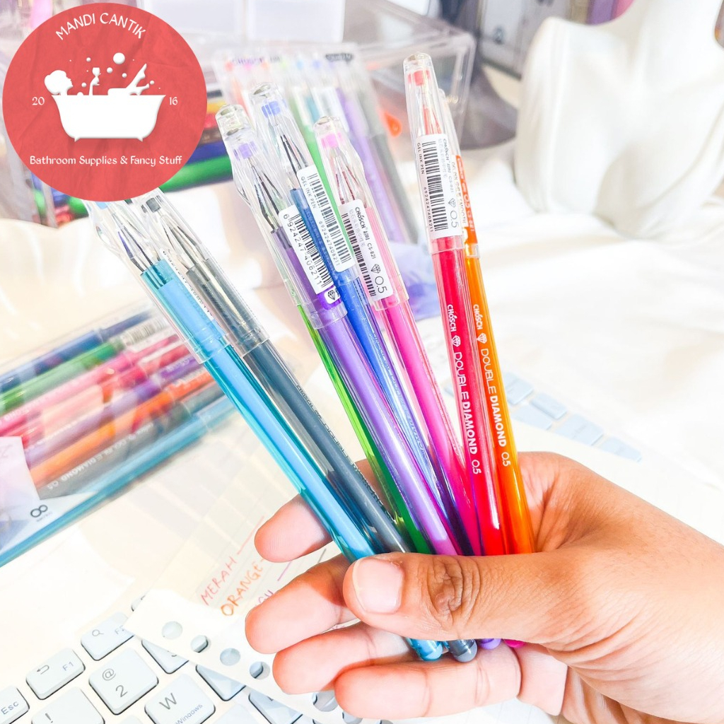 

Pulpen 1 set isi 8 pen diamond CS821A Neutral color pen pena ballpoint coloring pen glitter pen stationery alat tulis sekolah kantor Sku : BallpointWarna8pcs-CS821A