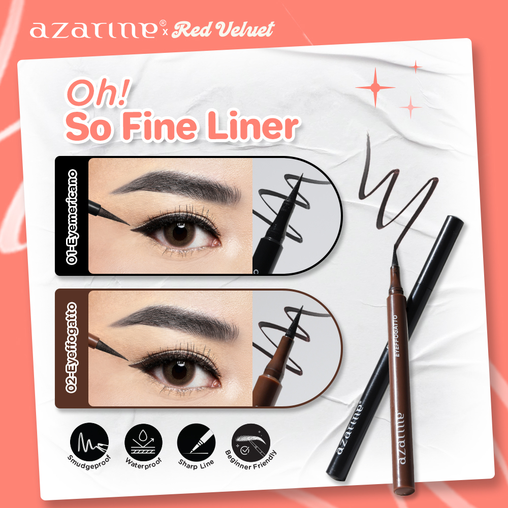 ⭐BAGUS⭐ AZARINE Oh!So Fine Liner 1,5ml | Azarine x Red Velvet | Eyeliner