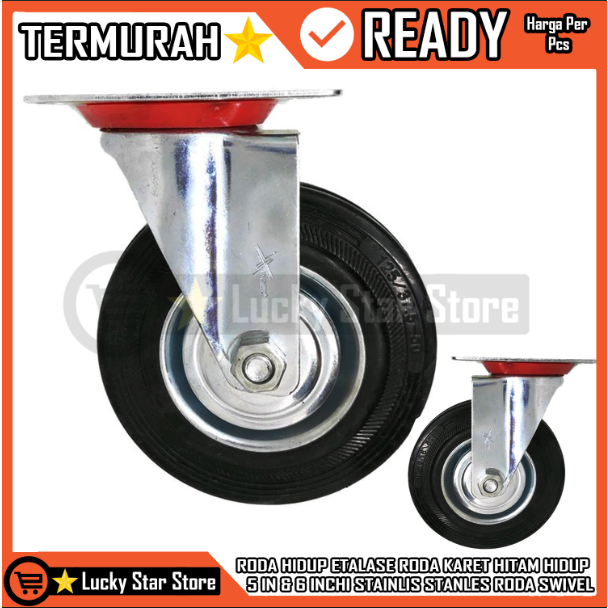 Roda Karet Hitam Hidup 5 Dan 4 In Roda Etalase  Inci Roda Swivel 4 Inch In Inci Inchi Roda Hidup Lem