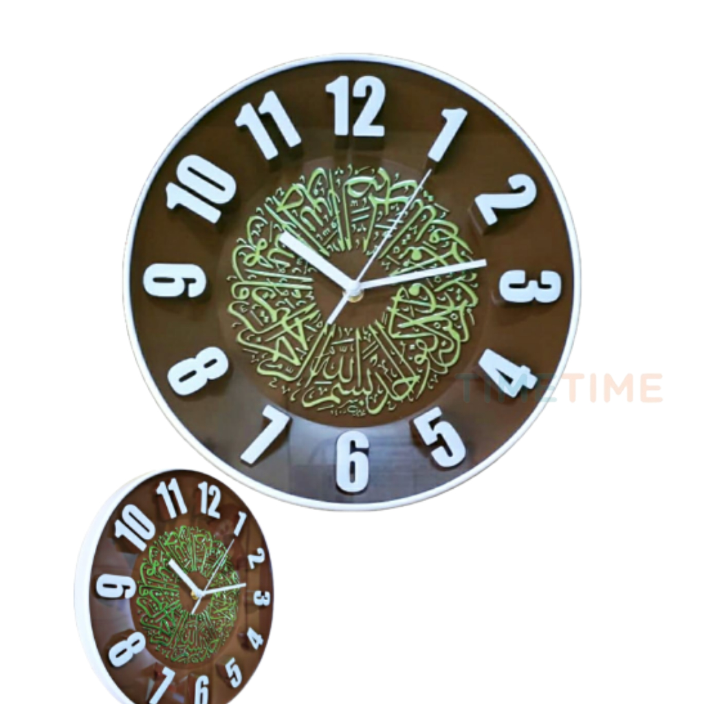 Jam dinding kaligrafi nuansa islam islami Hiasan rumah Jam dinding motif 27.6cm