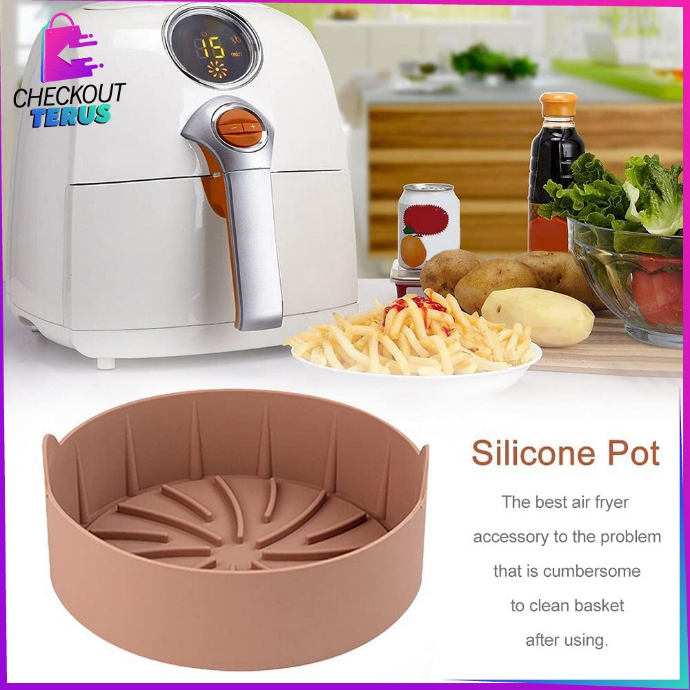 CT C839 Silicone Air Fryer Anti Lengket Bahan Silikon Tahan Panas Baking Reuseable Alas AirFryer Silicon Pot Wadah Loyang Pizza