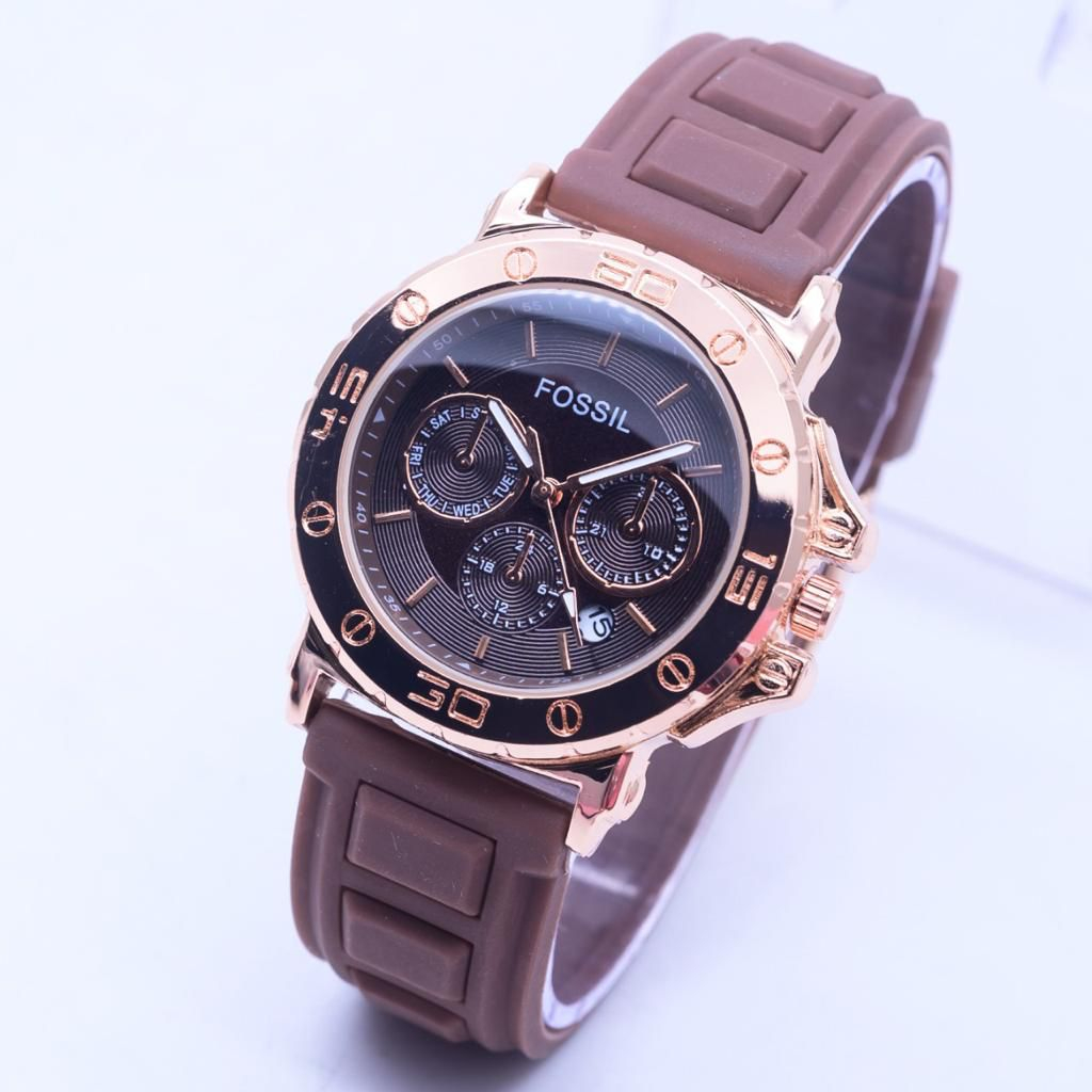 ( COD ) JAM TANGAN WANITA F0551L RUBBER TANGGAL AKTIF FS-5733