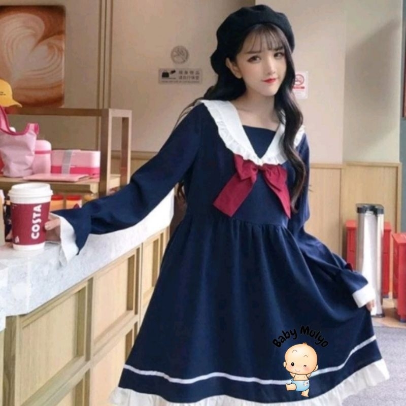 Seifuku Dress Wanita Fullset/Kostum Cosplay Anime