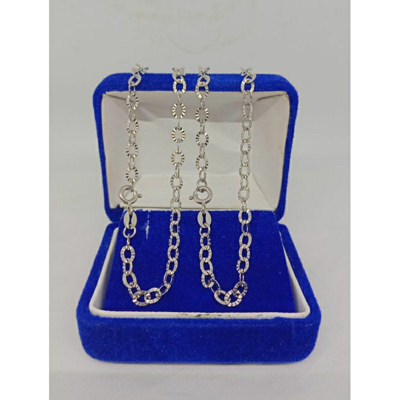 kalung rantai nori ukir &amp; nori polos/perak asli silver 925 lapis emas/perhiasan fashion wanita terbaru