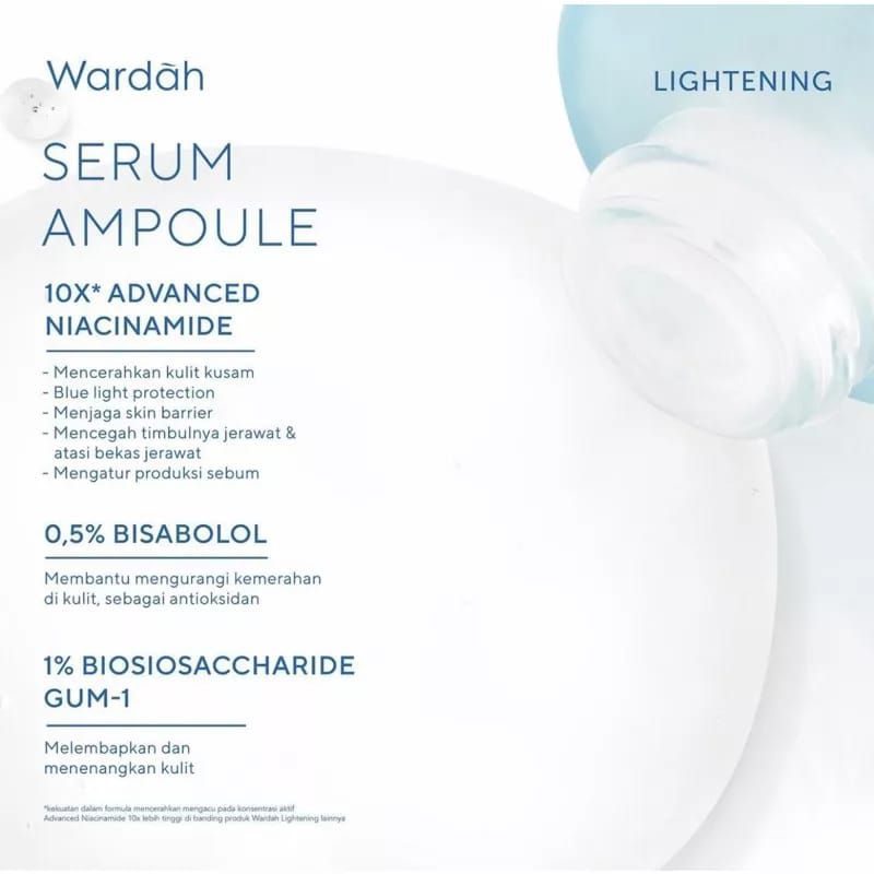 WARDAH LIGHTENING SERUM AMPOULE 30ml dan 8 ml- Serum Pencerah Dengan 5%