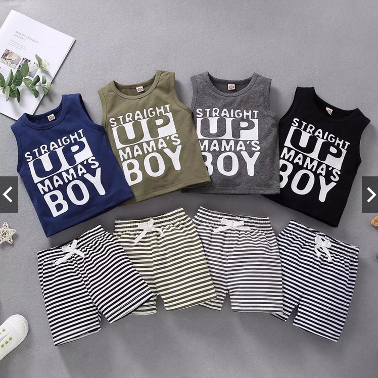 SETELAN  BAJU ANAK /  SETELAN SINGLET KOMBI SALUR MAMA BOY