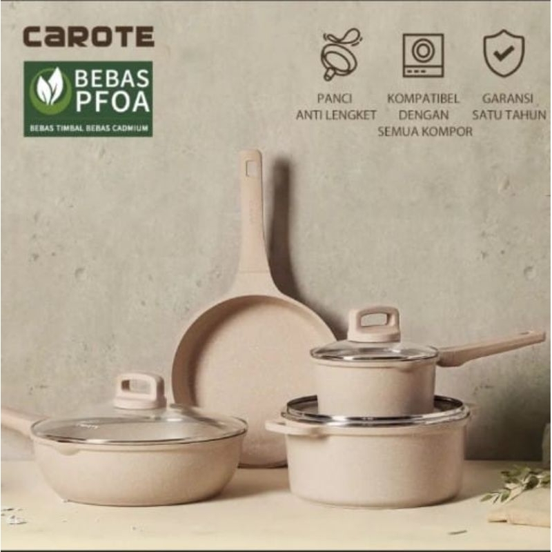 Carote Set 7 pcs Pantone Fry Pan Deep Casserole Saucepan