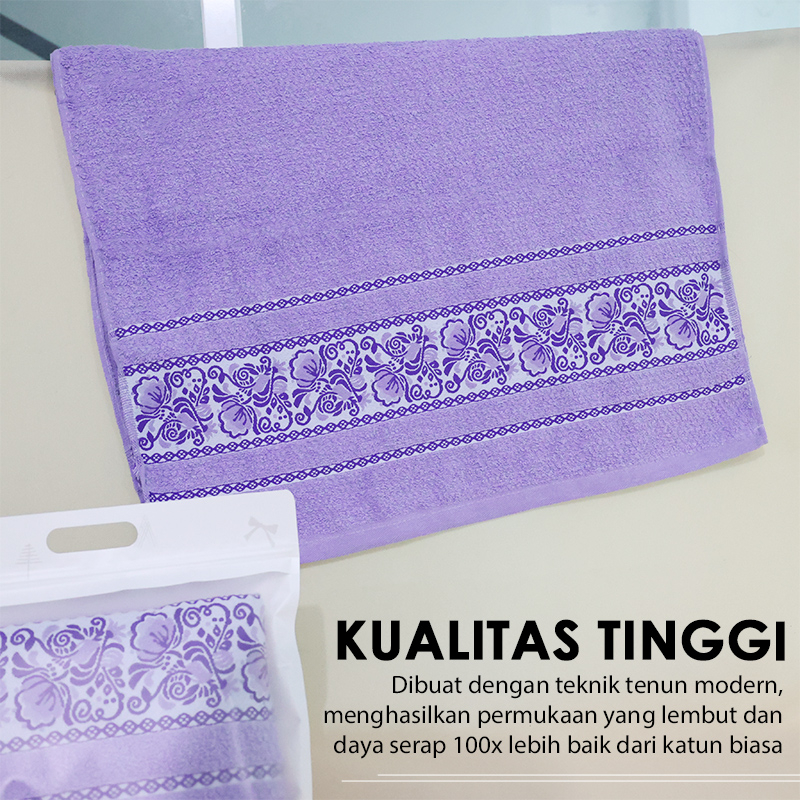 Handuk Mandi Kemasan Premium Motif Cantik Daya Serap Tinggi Tebal &amp; Lembut High Quality -J3A2