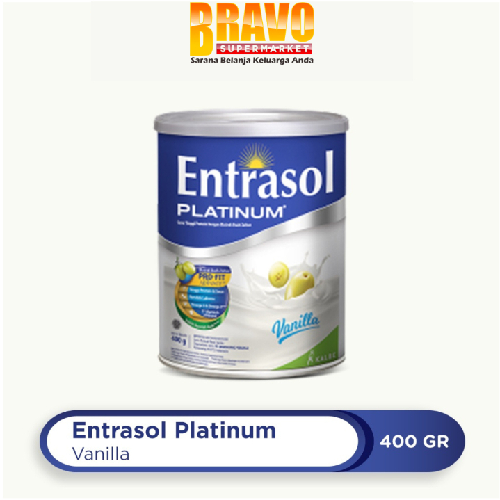 

Bravo Bojonegoro - Entrasol Platinum 400GR Rasa Vanilla & Chocolate | Nutrisi Untuk Tetap Sehat Dan Aktif