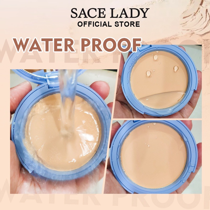 【Official Outlet】 SACE LADY - Face Powder Matte Oil Control Waterproof Flawless Bedak Padat Ringan Tahan Air Tahan Lama Makeup Setting Compact Face Powder With Puff Viral BPOM