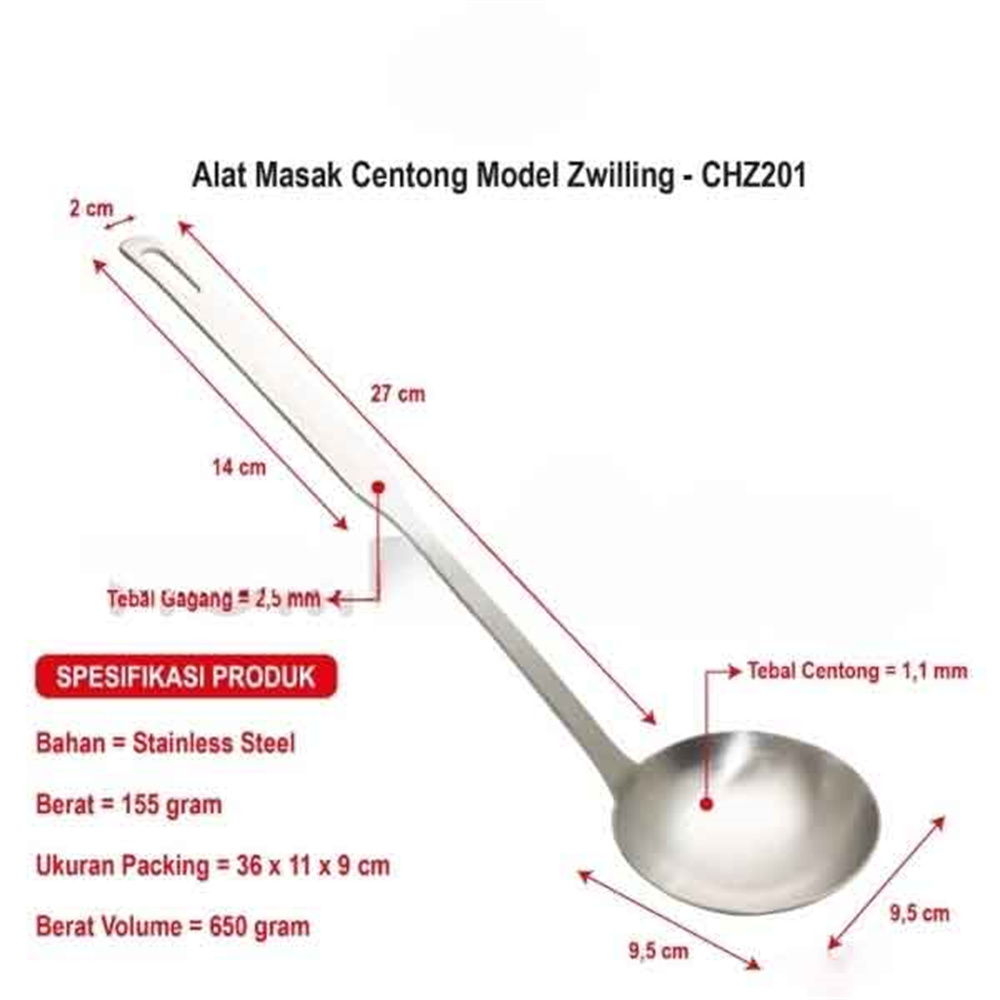 Zwilling / Centong / Spatulla / Alat Masak Stainless / Sodet Serbaguna