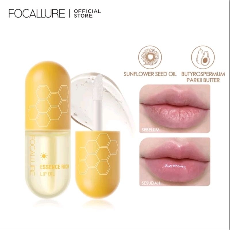 FOCALLURE FA330 Pure Natural Lip Oil Soften Moisturized Repaired Multi-uses Waterproof Lip care-FA330(BPOM)