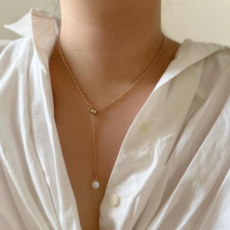 Ark.co - Ashley pearl (single ; double ; multiple) necklace kalung mutiara simple minimalis