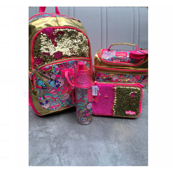 SMIGGLE 20TH BIRTHDAY SET BACKPACK PINK GOLD - SET TAS RANSEL SMIGGLE