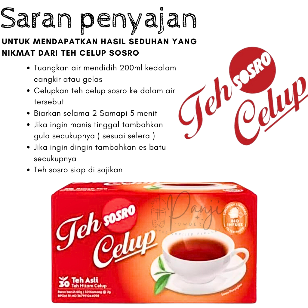 TEH SOSRO CELUP ISI 15 / 1 PACK ISI 10 BOX TEH CELUP SOSRO ISI 15 1 PACK TEH SOSRO CELUP GROSIR TEH CELUP SOSRO KEMASAN BOX ISI 15