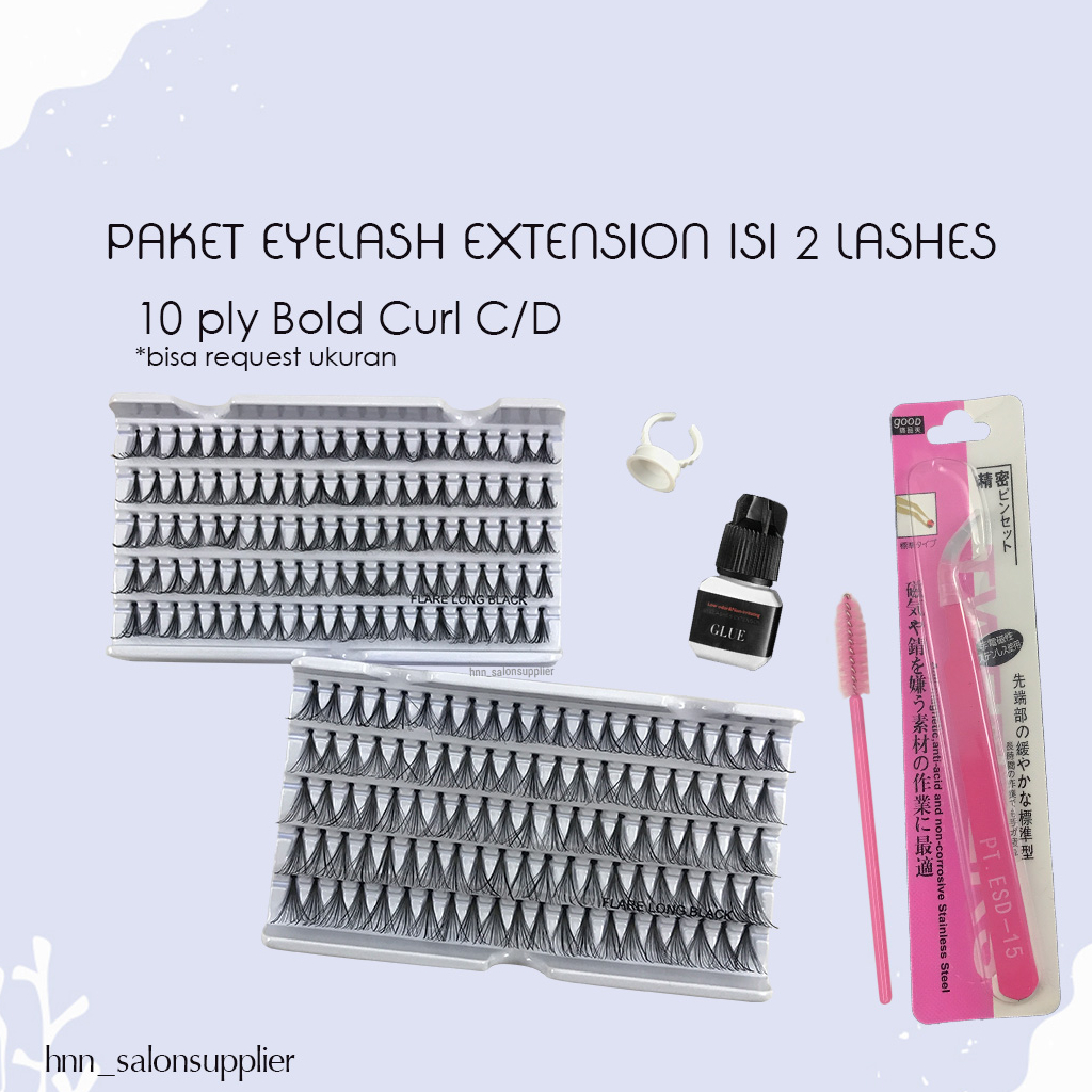 Eyelash Extension Paket isi 2 Lashes tahan 3-4 Minggu