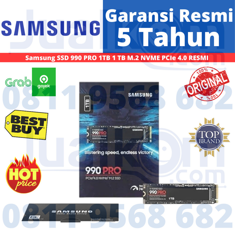 SSD Samsung M.2 NVME 990 PRO 1TB 1 TB PCIE 4.0 Resmi