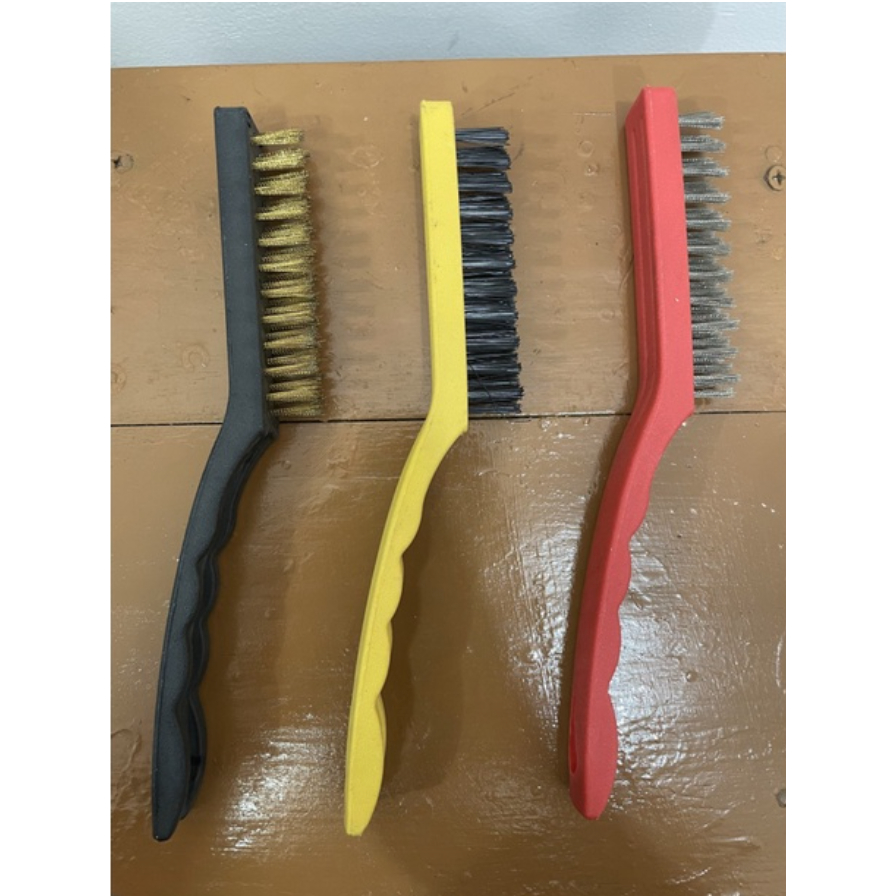 Sikat Kawat 3pcs / Sikat Kawat Panjang Besar - Kawat Set Gagang Fiber