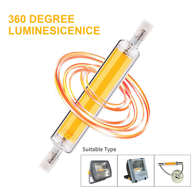 Lampu LED COB R7S Halogen Glass Tube 118 mm 15 W - JS118 - Transparent