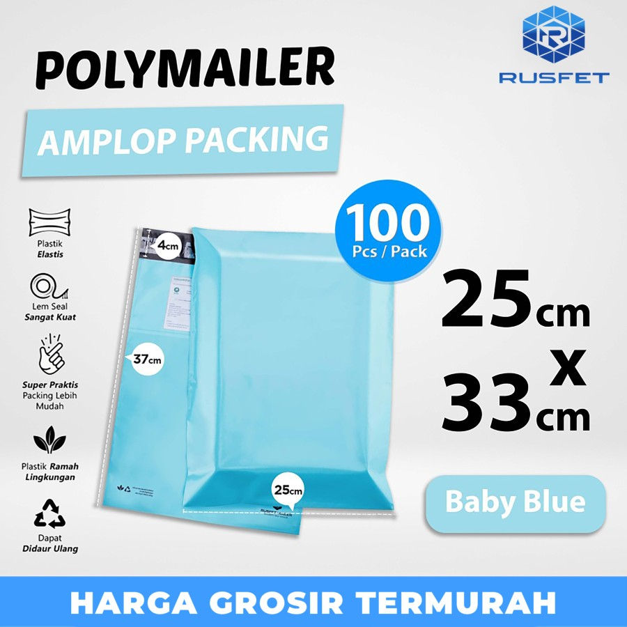 

Polymailer TOSCA 25x33cm Amplop Plastik Packing Olshop Premium isi 100