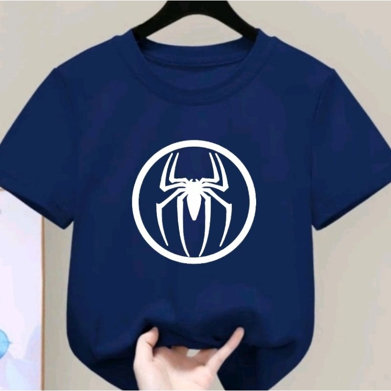 KHILIN STORE Kaos Spider Anak Laki-laki/Perempuan Distro Lengan Pendek Baju Oblong Anak Unisex