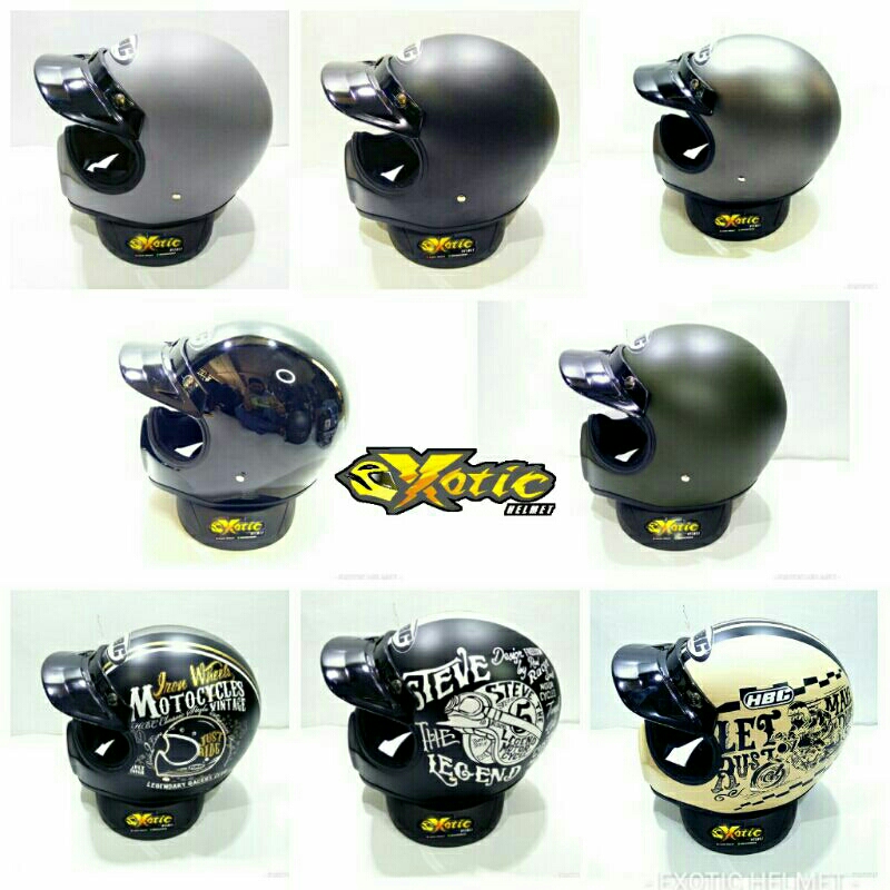 HBC HELMET SOLID helm cakil retro
