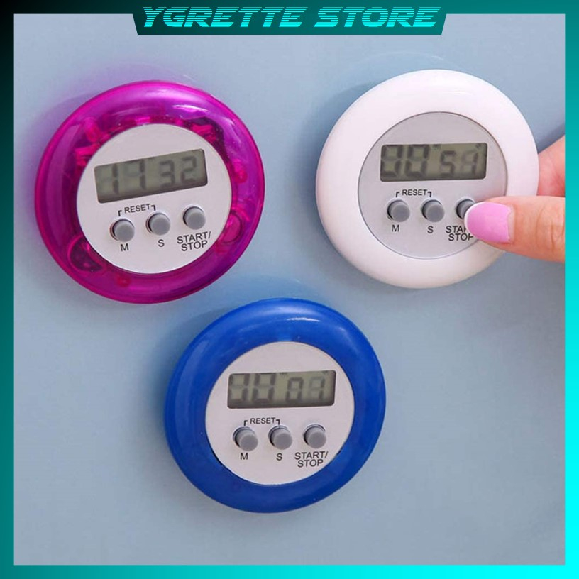 YGRETTE - Timer MAGNET MAGNETIK Masak Dapur Digital Alarm Minimalist Time Machine - WA150 - White