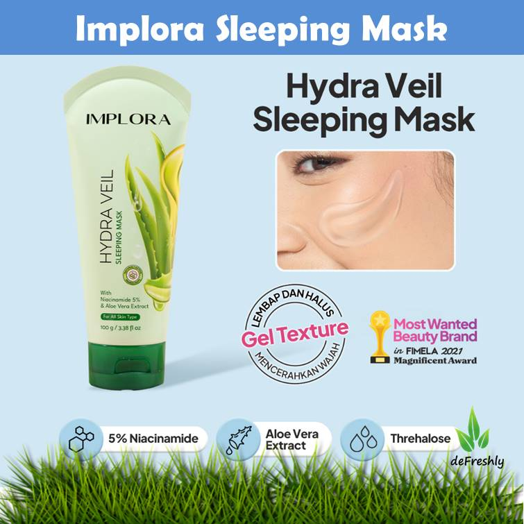 Implora Hydra Veil Sleeping Mask With Niacinamide 5% &amp; Aloe Vera Extract 100g