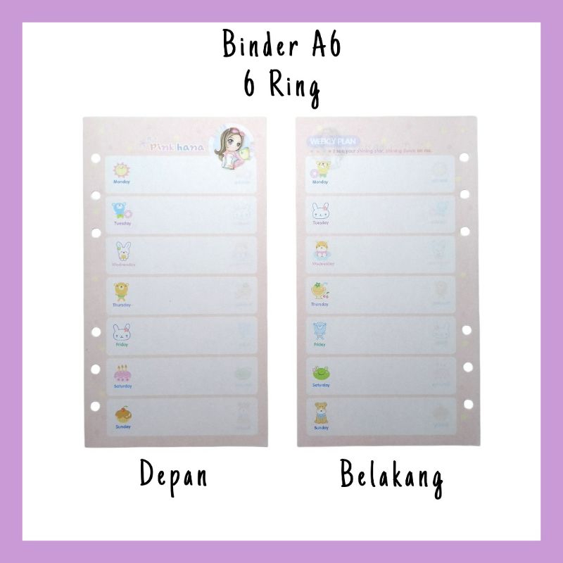 PRELOVED - Isi Binder A6 Refill Binder A6 Binder Fancy Kertas Binder Langka Orji File