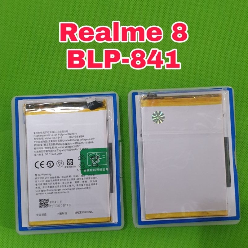 batu batre baterai realme 8 blp 841 ori 100a