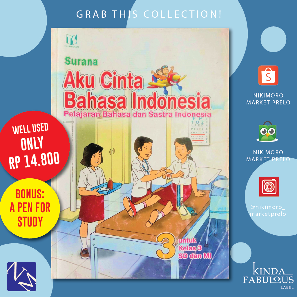 TIGA SERANGKAI Aku Cinta Bahasa Indonesia Kelas 3 SD/MI