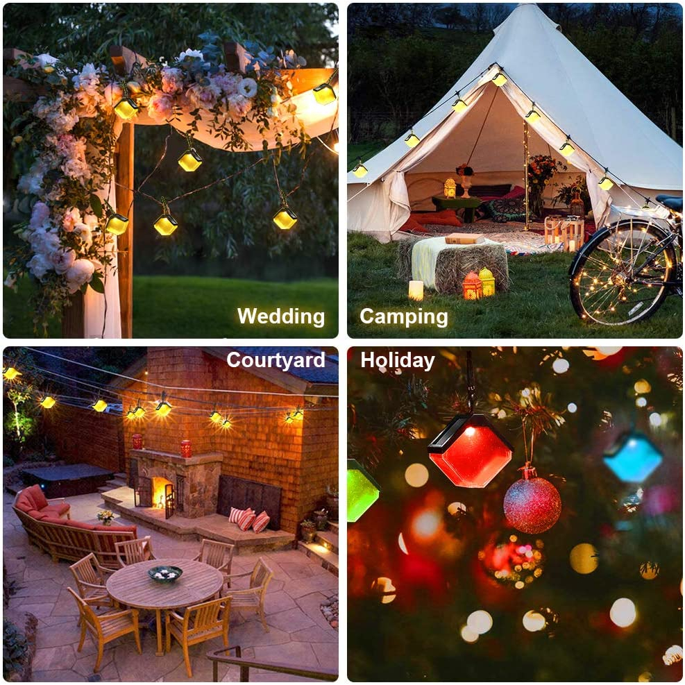 Lampu Outdoor LED Wall Light Solar Lampu Malam Hias Dekorasi Gantung Pohon Tahan Air Untuk Pernikahan / Lampu Hias Natal / Lampu Dekorasi Tenda Camping