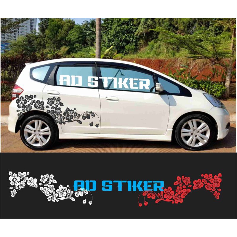 1072 STIKER MOBIL HONDA JAZZ MOTIF BUNGA ALL TYPE MOBIL BISA CUSTOM STICKER CUTTING UNIVERSAL