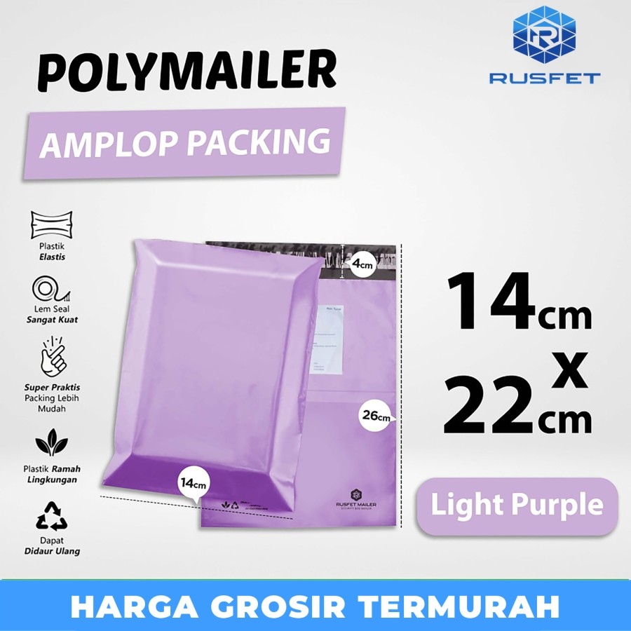 

Polymailer Purple 14x26cm Amplop Plastik Packing Olshop Premium Satuan