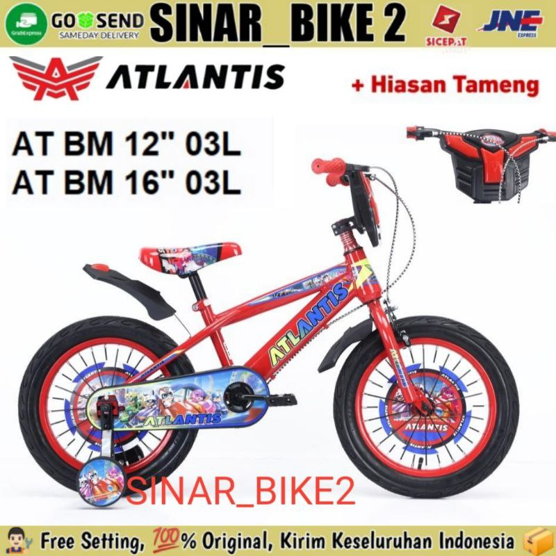 Sepeda Anak Laki-Laki Bmx Atlantis 03L Ukuran 12 ,16 &amp; 18 Inch Hiasan Tameng