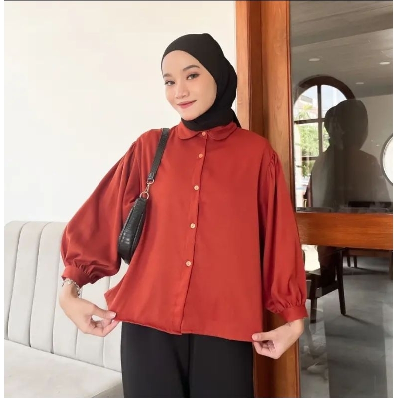 Elze Blouse Kemeja Wanita Bahan Sakila