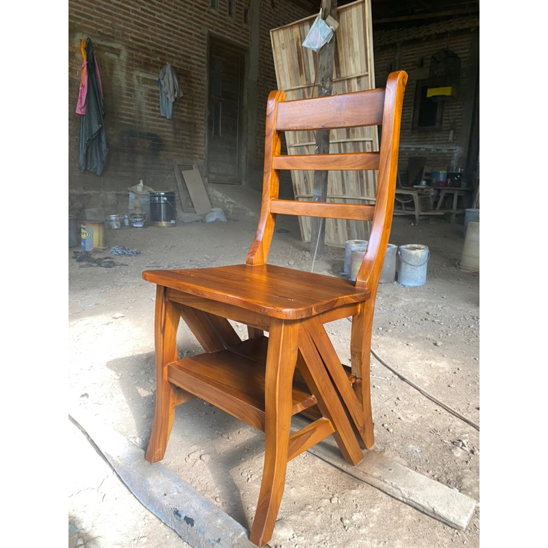 kursi tangga lipat kayu jati kursi tangga kursi lipat kursi minimalis