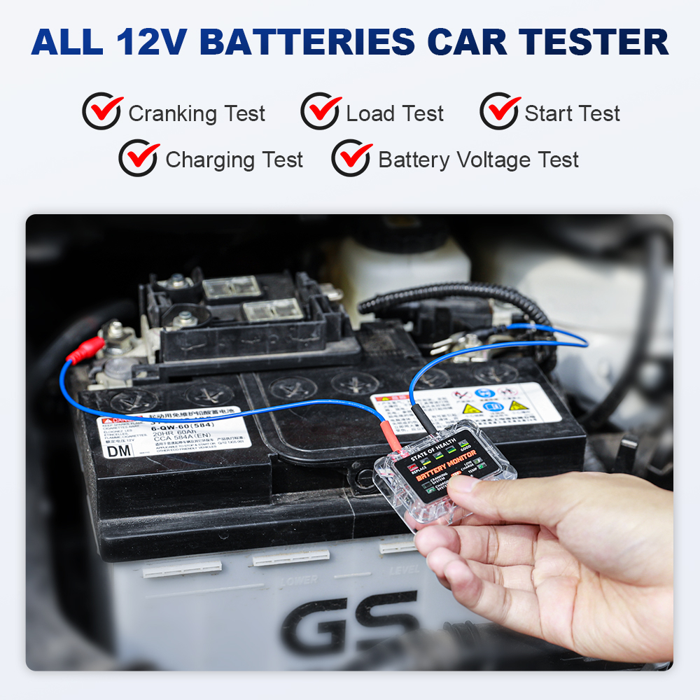 Ancel Bm200 Pro Alat Tester Kapasitas Baterai Mobil 12v Soh Soc Anti Air Dengan Layar Led