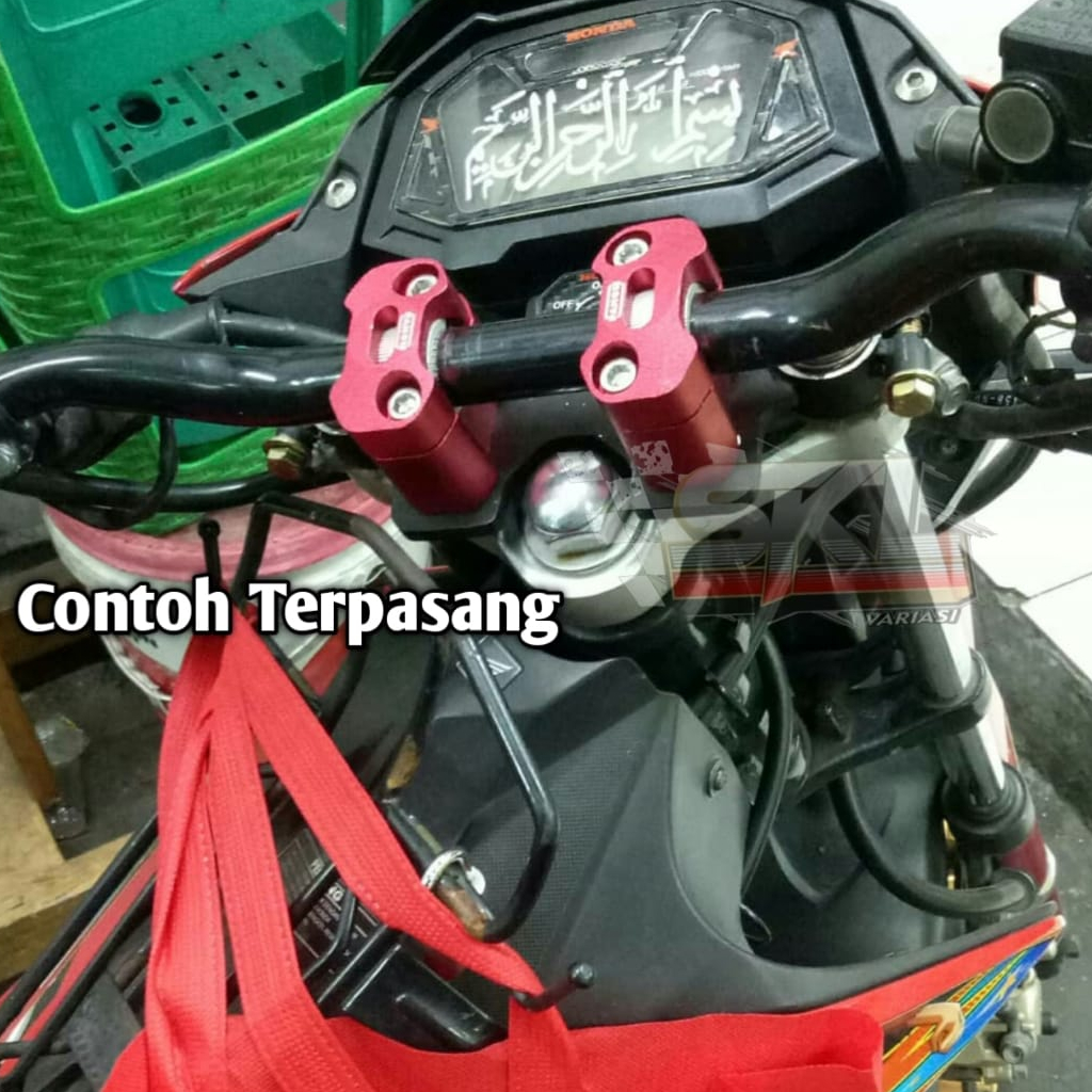 Stang Rzr Sonic dan Satria Fu plus Dudukan Stang Sonic Satria Fu Raiser plus Stabilizer Stang Rzr Satria Fu Sonic Road Race Balap harian touring